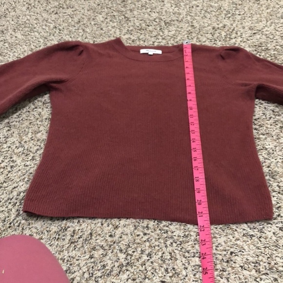 Madewell Baybrook Sweater Size Small Red Lantern Sleeve Pullover - Picture 10 of 11